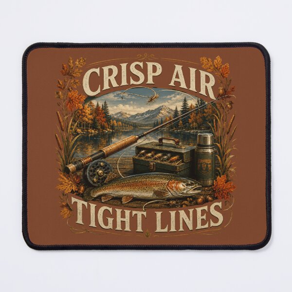 Item preview, Crisp Air Tight Lines – Autumn Trout Fishing Design designed and sold by astersgraphics.