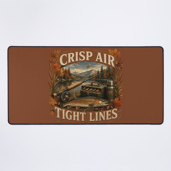 Item preview, Crisp Air Tight Lines – Autumn Trout Fishing Design designed and sold by astersgraphics.