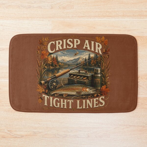 Item preview, Crisp Air Tight Lines – Autumn Trout Fishing Design designed and sold by astersgraphics.