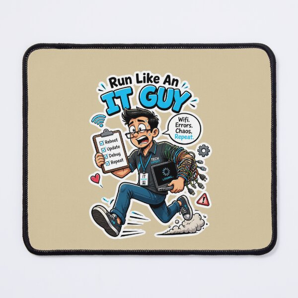 Item preview, Run Like An IT Guy Funny Tech Support Sticker Design designed and sold by Panom Suavichien.