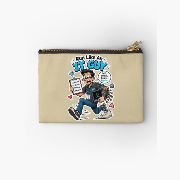 Item preview, Run Like An IT Guy Funny Tech Support Sticker Design designed and sold by Panom Suavichien.