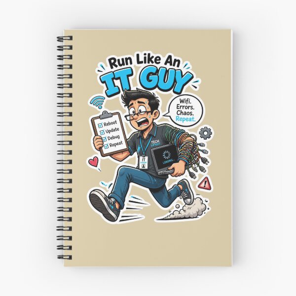 Item preview, Run Like An IT Guy Funny Tech Support Sticker Design designed and sold by Panom Suavichien.