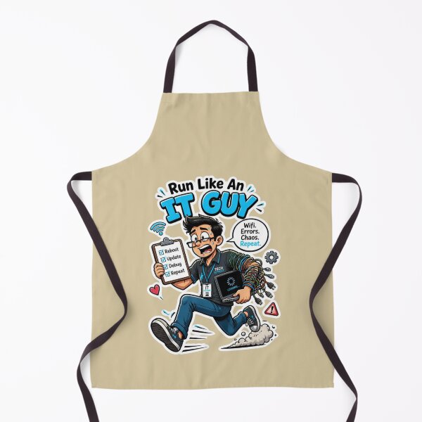 Item preview, Run Like An IT Guy Funny Tech Support Sticker Design designed and sold by Panom Suavichien.