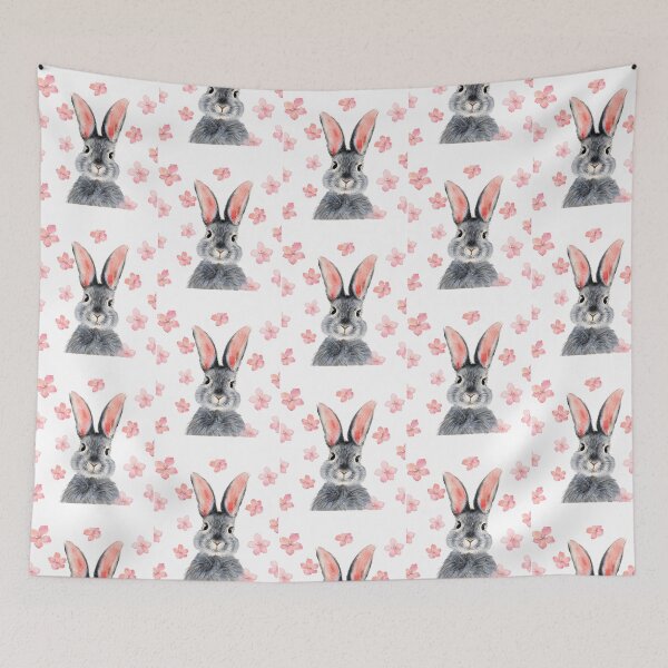 Item preview, Cute Bunny With Pink Flowers designed and sold by PenceJamika.
