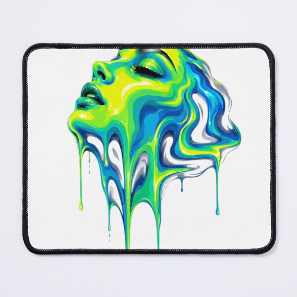 Item preview, Neon Melting Face – Lime Cyan Liquid Art designed and sold by EgoSovereign.
