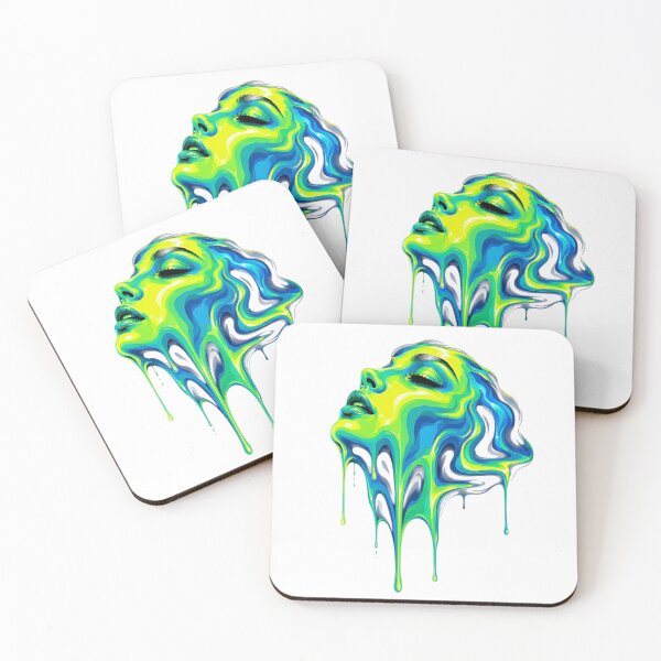 Item preview, Neon Melting Face – Lime Cyan Liquid Art designed and sold by EgoSovereign.