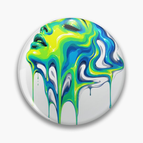 Item preview, Neon Melting Face – Lime Cyan Liquid Art designed and sold by EgoSovereign.