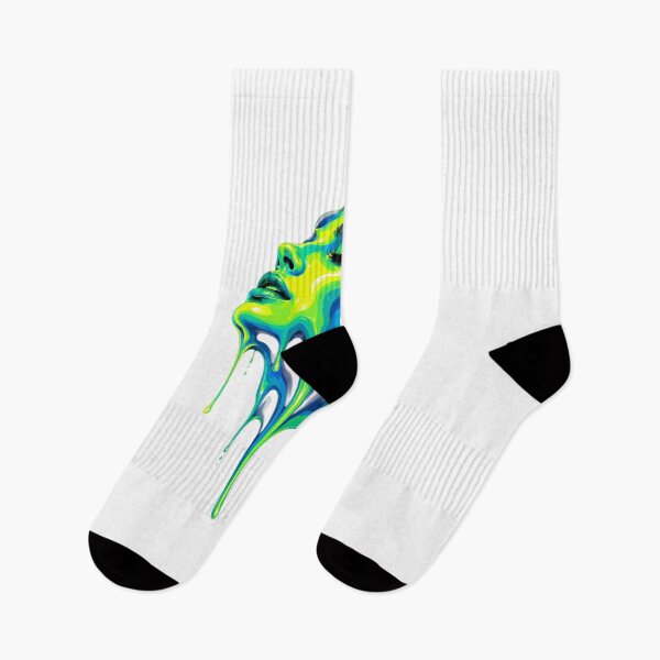 Item preview, Neon Melting Face – Lime Cyan Liquid Art designed and sold by EgoSovereign.