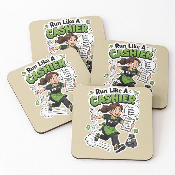 Item preview, Run Like A Cashier Funny Retail Worker Sticker Design designed and sold by Panom Suavichien.