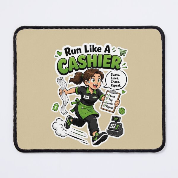 Item preview, Run Like A Cashier Funny Retail Worker Sticker Design designed and sold by Panom Suavichien.