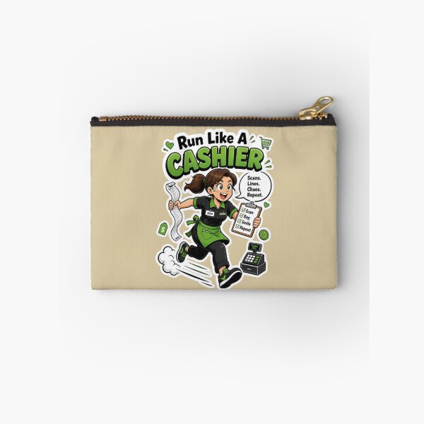 Item preview, Run Like A Cashier Funny Retail Worker Sticker Design designed and sold by Panom Suavichien.