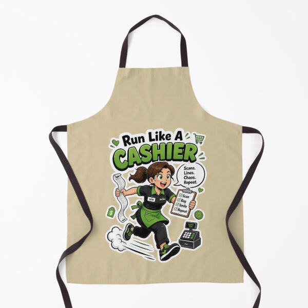Item preview, Run Like A Cashier Funny Retail Worker Sticker Design designed and sold by Panom Suavichien.