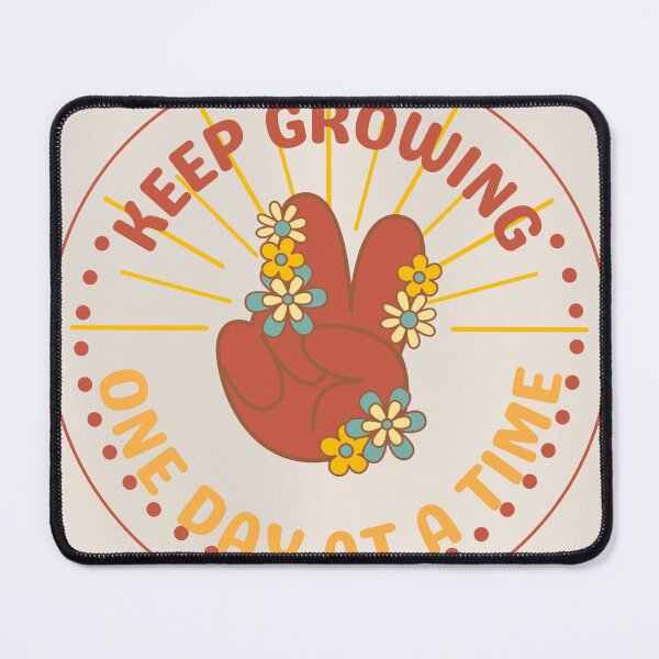 Item preview, Keep Growing Retro Peace Hand Badge Sticker - Vintage Mental Health Art designed and sold by Diseño que alegran tu día.