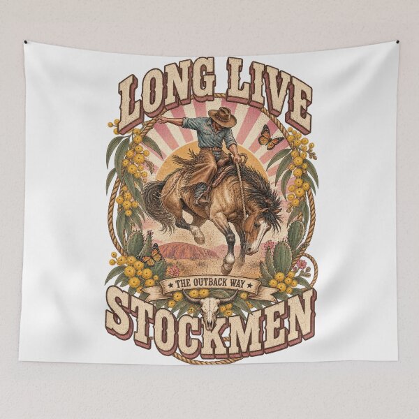 Item preview, Long Live Stockmen The Outback Way Aussie Stockman Horse Uluru Wattle Rodeo designed and sold by Yellowriversss.
