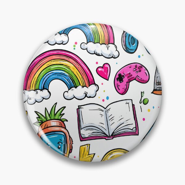 Item preview, Colorful Cute Rainbow Tech Kawaii Print Pattern designed and sold by RichardRags.