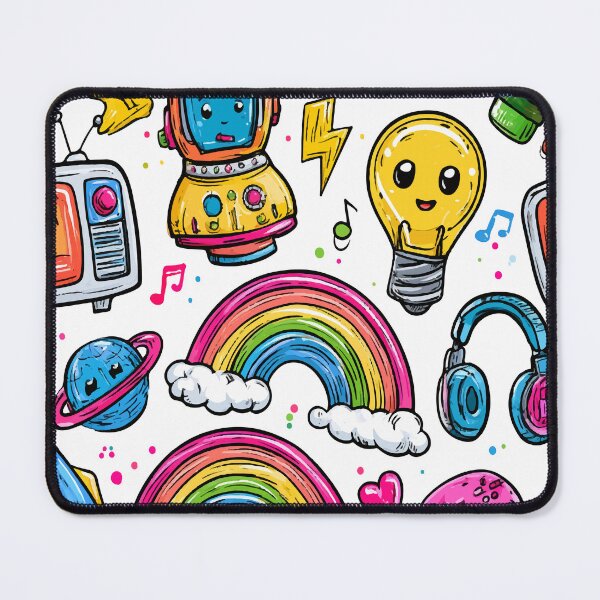 Item preview, Colorful Cute Rainbow Tech Kawaii Print Pattern designed and sold by RichardRags.