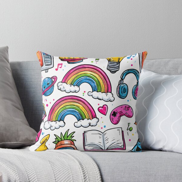 Item preview, Colorful Cute Rainbow Tech Kawaii Print Pattern designed and sold by RichardRags.