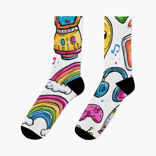 Item preview, Colorful Cute Rainbow Tech Kawaii Print Pattern designed and sold by RichardRags.