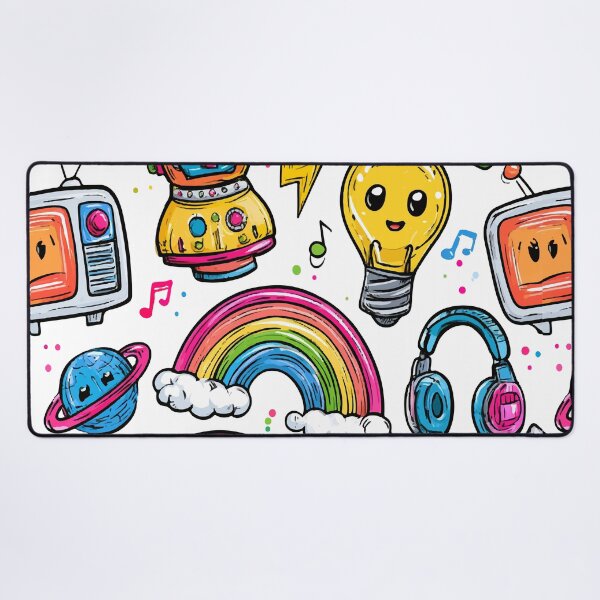 Item preview, Colorful Cute Rainbow Tech Kawaii Print Pattern designed and sold by RichardRags.