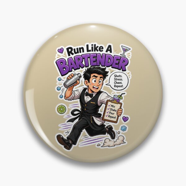 Item preview, Run Like A Bartender Funny Mixology Sticker Design designed and sold by Panom Suavichien.