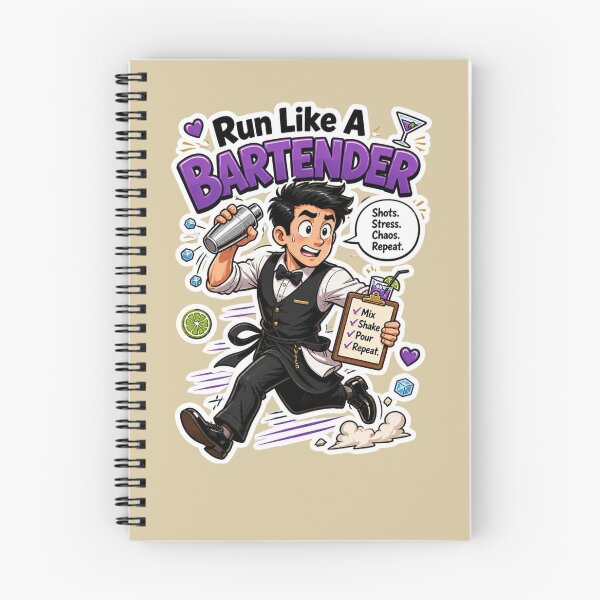 Item preview, Run Like A Bartender Funny Mixology Sticker Design designed and sold by Panom Suavichien.