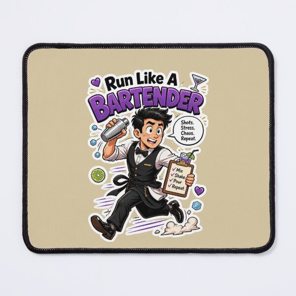 Item preview, Run Like A Bartender Funny Mixology Sticker Design designed and sold by Panom Suavichien.