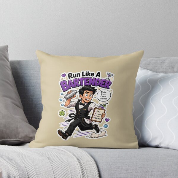 Item preview, Run Like A Bartender Funny Mixology Sticker Design designed and sold by Panom Suavichien.