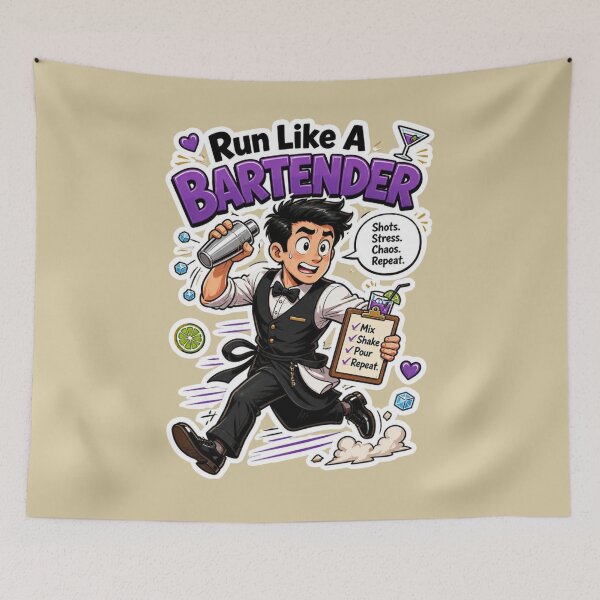 Item preview, Run Like A Bartender Funny Mixology Sticker Design designed and sold by Panom Suavichien.