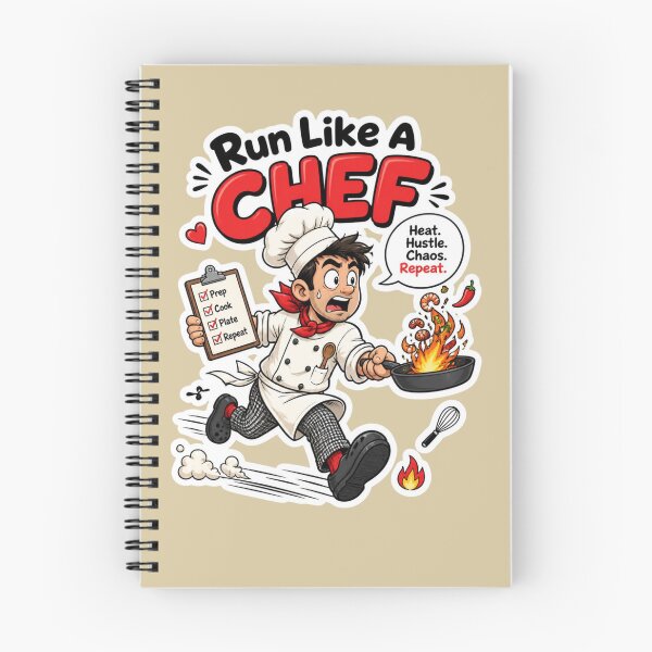 Item preview, Run Like A Chef Funny Kitchen Sticker Design designed and sold by Panom Suavichien.