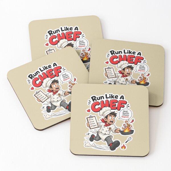 Item preview, Run Like A Chef Funny Kitchen Sticker Design designed and sold by Panom Suavichien.