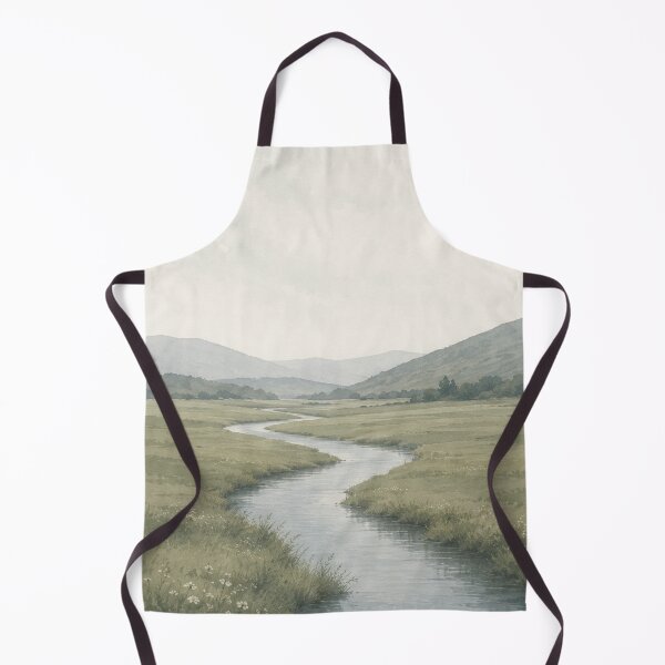 Item preview, Winding River Valley – Gentle Watercolor Landscape Painting designed and sold by Zaramodo.