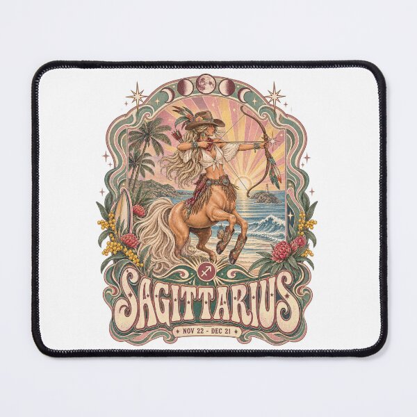 Item preview, Sagittarius Cowgirl Centaur Aussie Beach Zodiac Horse Wattle Waratah Western designed and sold by Yellowriversss.