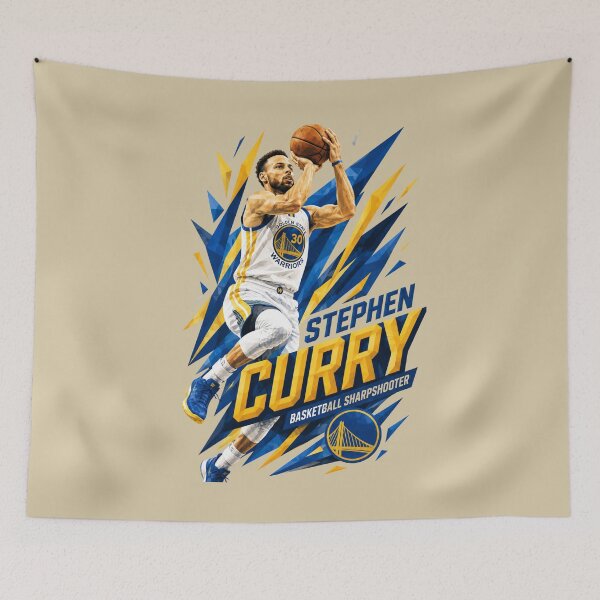 Item preview, Stephen Curry Basketball Sharpshooter – Golden State Warriors #30 Blue & Gold Illustration designed and sold by FutureTraveller.