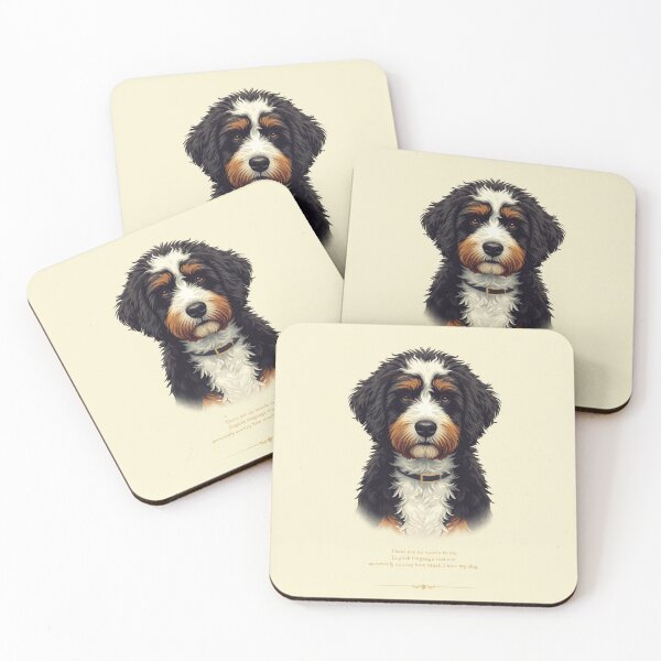 Item preview, Bernedoodle Gift for Dog Lovers – Color Portrait & Love Quote designed and sold by WaggingTailsCo.