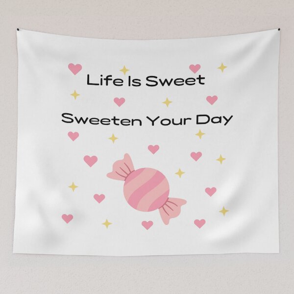 Item preview, Cute Pink Candy with Hearts and Golden Stars Kawaii Sweet Illustration designed and sold by MathuraPresent.