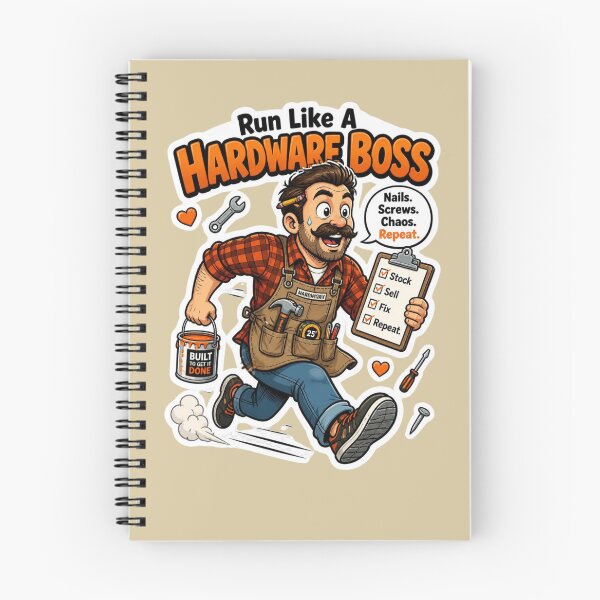 Item preview, Run Like A Hardware Boss Funny Handyman Sticker Design designed and sold by Panom Suavichien.