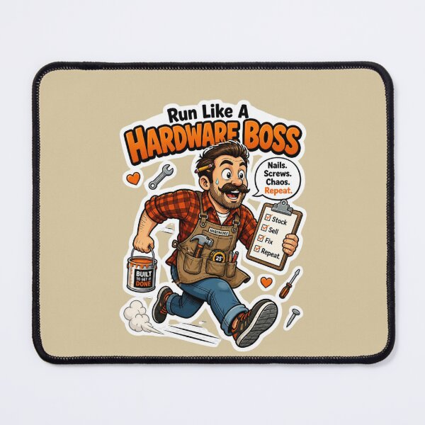 Item preview, Run Like A Hardware Boss Funny Handyman Sticker Design designed and sold by Panom Suavichien.