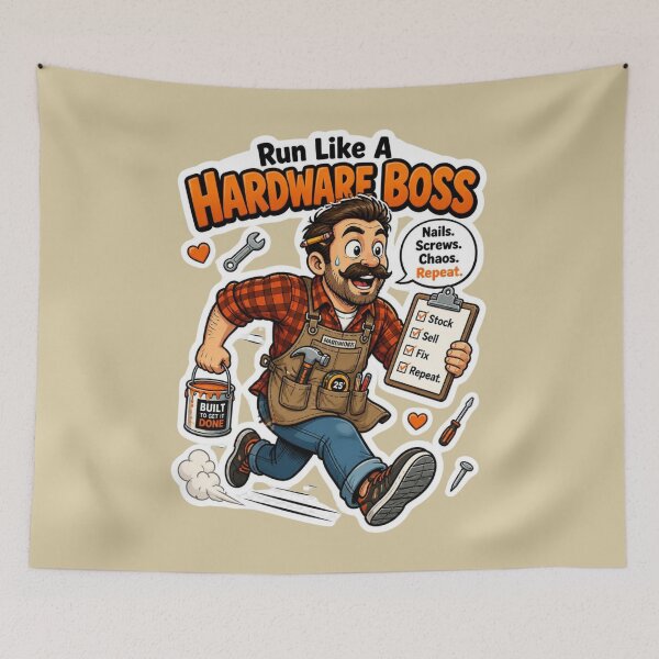 Item preview, Run Like A Hardware Boss Funny Handyman Sticker Design designed and sold by Panom Suavichien.