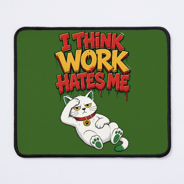Item preview, Funny Sarcastic Cat - I Think Work Hates Me designed and sold by digitalbob60.
