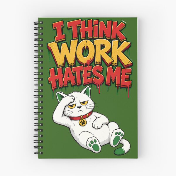 Item preview, Funny Sarcastic Cat - I Think Work Hates Me designed and sold by digitalbob60.
