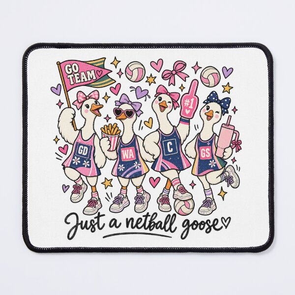 Item preview, Go Team Netball Geese Cute Aussie Netball Mum Pink Bow Goose Netball designed and sold by Yellowriversss.