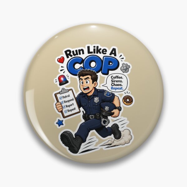 Item preview, Run Like A Cop Funny Police Officer Sticker Design designed and sold by Panom Suavichien.
