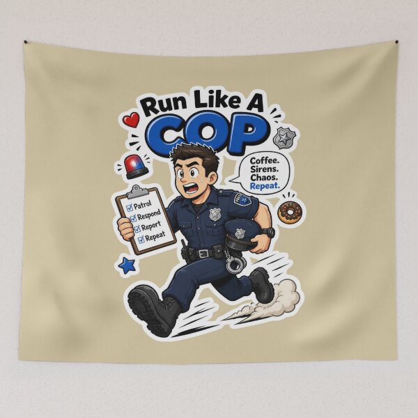 Item preview, Run Like A Cop Funny Police Officer Sticker Design designed and sold by Panom Suavichien.