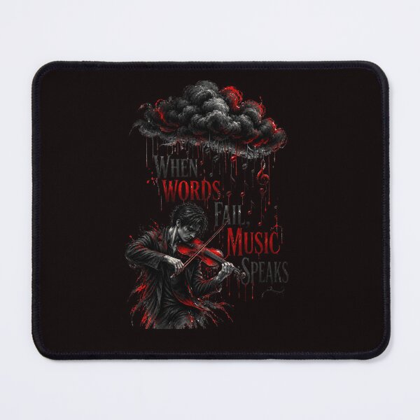 Item preview, When Words Fail, Music Speaks – Dark Violinist Music Art designed and sold by Tadeusz1.