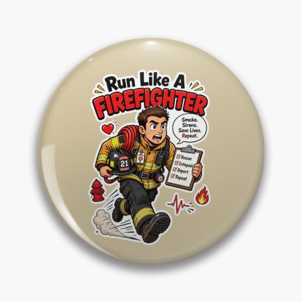 Item preview, Run Like A Firefighter Funny First Responder Sticker Design designed and sold by Panom Suavichien.