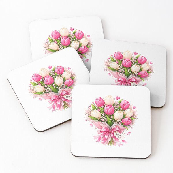 Item preview, Pink Tulip Bouquet – For You Floral Love & Spring Aesthetic Gift designed and sold by Ishratparween11.
