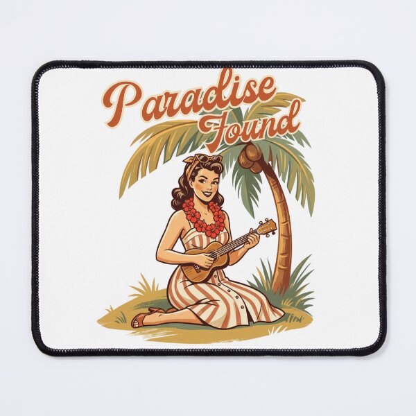 Item preview, Paradise Found – Retro Pin Up Girl Ukulele Tropical Art – Vintage Hawaiian T-Shirt designed and sold by @SHINTOSARTSTORE.