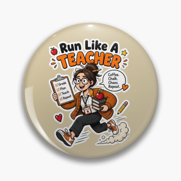 Item preview, Run Like A Teacher Funny Classroom Sticker Design designed and sold by Panom Suavichien.