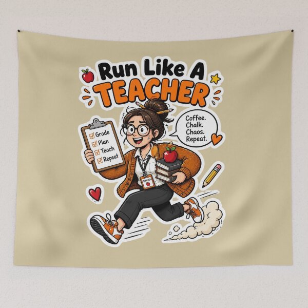 Item preview, Run Like A Teacher Funny Classroom Sticker Design designed and sold by Panom Suavichien.