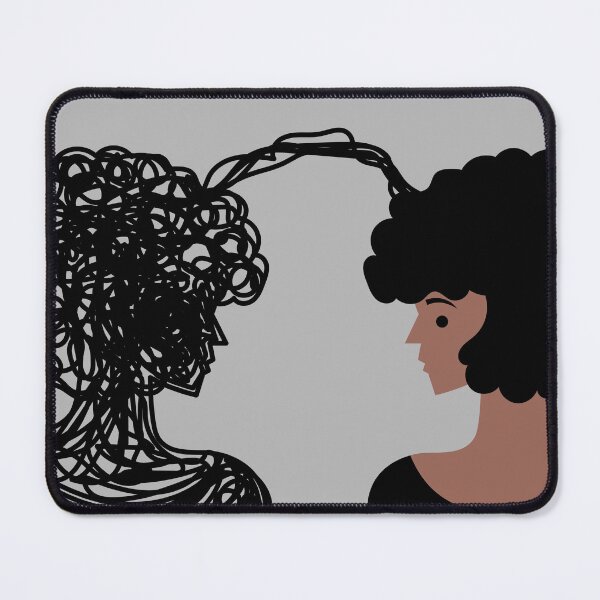 Item preview, woman seeing her psychological shadow made of tangled thoughts designed and sold by matintheworld ( delcarmat ).